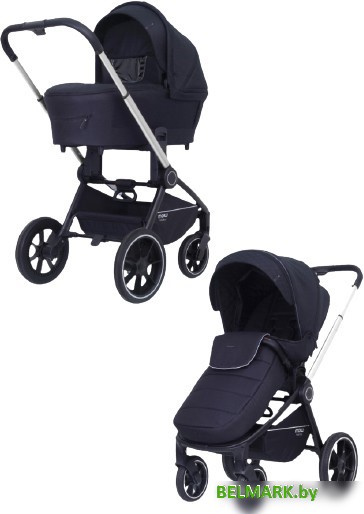 Универсальная коляска Rant MOWbaby Zoom PU (2 в 1, silver black) - фото