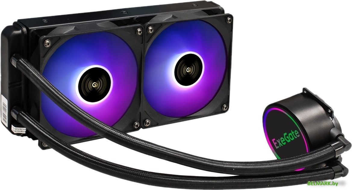Система жидкостного охлаждения для процессора ExeGate BlackWater-240V2.PWM.RGB EX293457RUS - фото