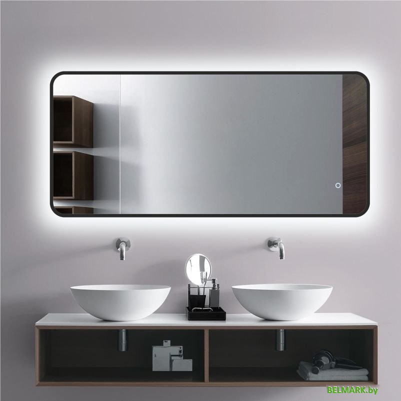 Зеркало Алмаз-Люкс Hanoi blaсk 11050s-6 (с подсветкой) - фото2