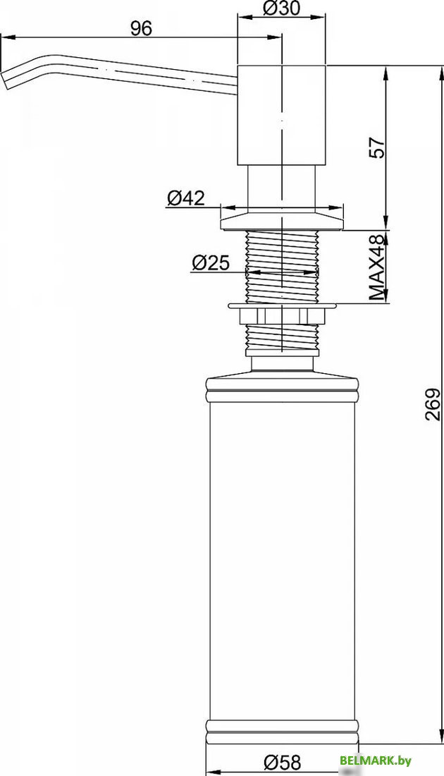 Дозатор для жидкого мыла Paulmark Sauber D002-418 (черный металлик) - фото2