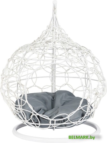 Подвесное кресло BiGarden кокон из искусственного ротанга (белый) - фото