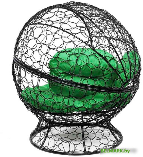 Кресло M-Group Апельсин 11520404 (черный ротанг/зеленая подушка) - фото2