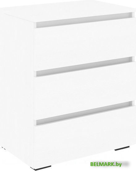 Комод Кортекс-мебель Бари 60 3ш (белый/белый/белый) - фото