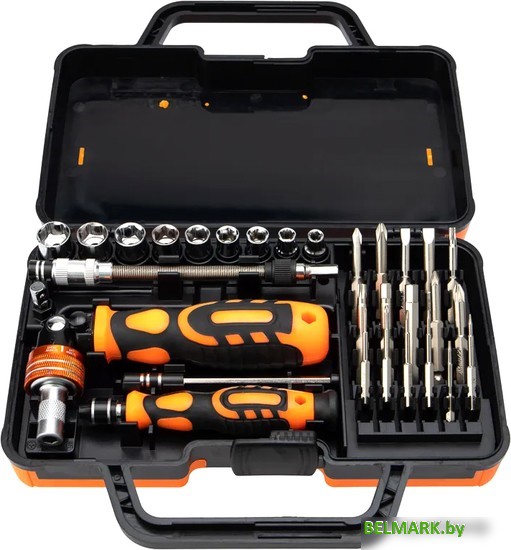 Набор отвертка с битами и головками Kranz KR-12-4778 (31 предмет) - фото