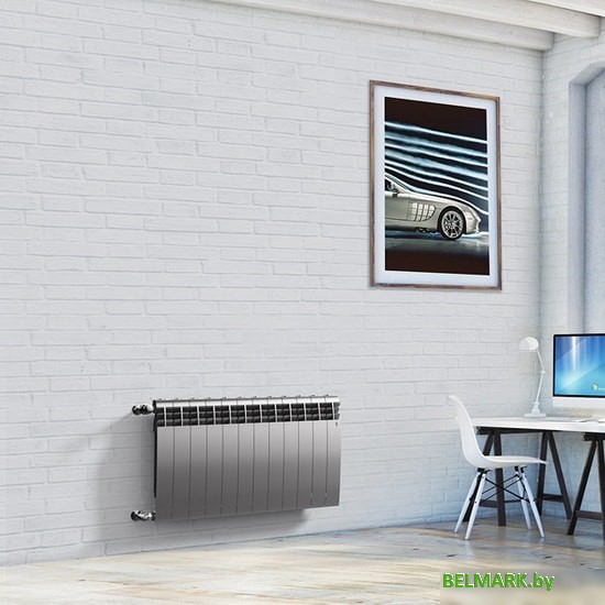 Биметаллический радиатор Royal Thermo BiLiner 500 Silver Satin (8 секций) - фото2