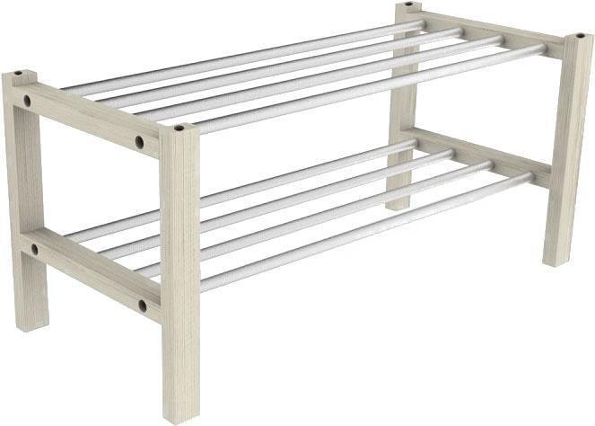 Полка для обуви Sheffilton Альберо SHT-SR9 (беленый/алюмметаллик) - фото