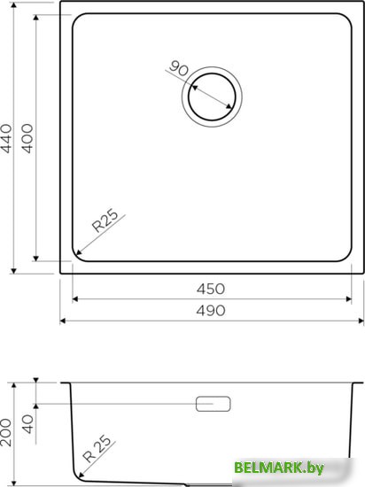 Кухонная мойка Omoikiri Tadzava 49-U/I-GM 4993076 (вороненая сталь) - фото2
