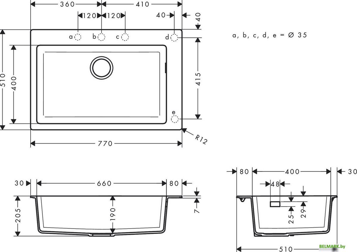 Кухонная мойка Hansgrohe S51 S510-F660 Zlewozmywak nablatowy 660 43313290 (каменный серый) - фото2