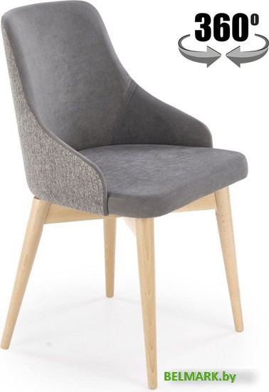 Стул Halmar Malaga Mavel 14/Stelar 92 (серый/бук) - фото