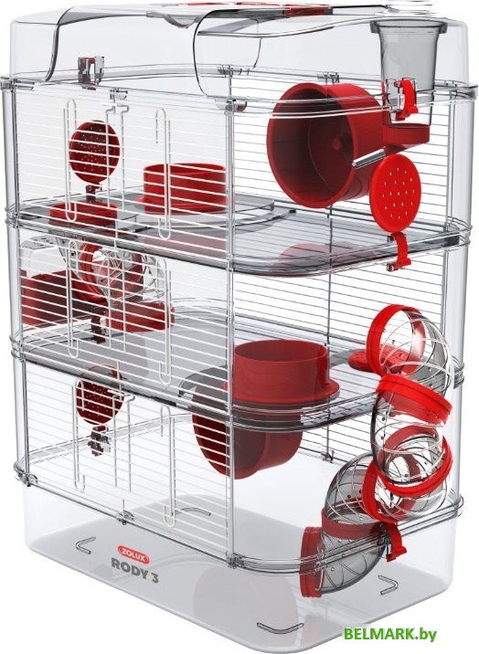 Клетка Zolux Rody 3 Trio 206023 (рубиново-красный) - фото