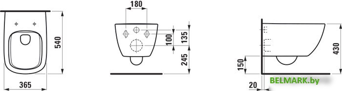 Унитаз Laufen Palomba 8208020000001 (без сиденья) - фото2