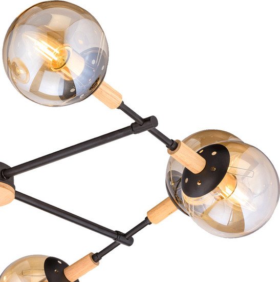 Подвесная люстра Mirastyle SX-N-4900/8 BK+WOOD - фото2