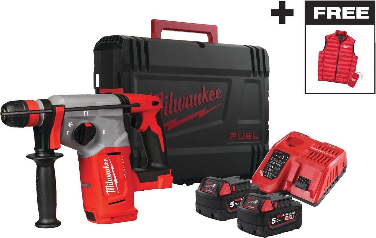 Перфоратор Milwaukee M18 BLHXMC-502X 4933499459 (с 2-мя АКБ, кейс) - фото
