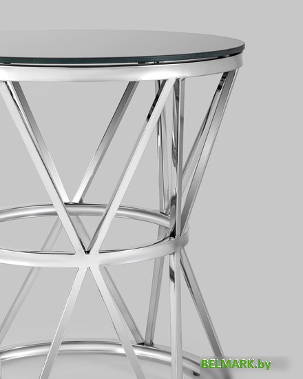 Журнальный столик Stool Group Вива 50x50 EET-080 (стекло черное/сталь серебристый) - фото2