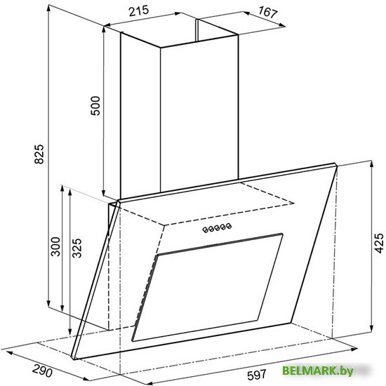 Кухонная вытяжка Krona Freya 600 Black PB - фото2