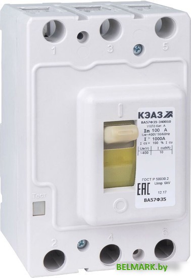Выключатель автоматический КЭАЗ 40А 400Im ВА57Ф35-340010 УХЛ3 400В AC 109325 - фото