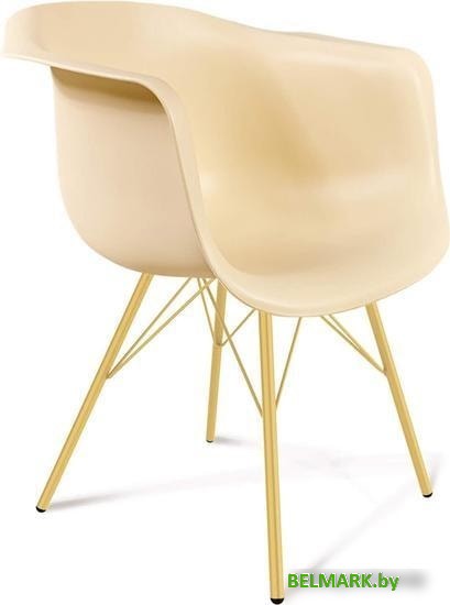 Стул с подлокотниками Sheffilton SHT-ST31/S37 (бежевый/золото) - фото