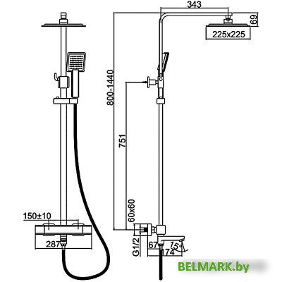 Душевая система Ledeme L2424 - фото2