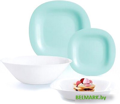 Набор тарелок Luminarc Carine Light Turquoise&White P7627 - фото