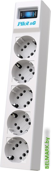 Сетевой фильтр ZIS Pilot sG (5 розеток, 5 м, белый) - фото