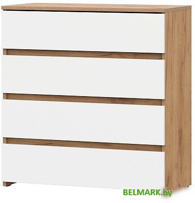 Комод NN мебель МС Некст К 4 ящика (дуб золотой/белый) - фото