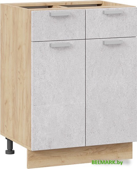 Шкаф напольный Трия Гранита 1Н6Я1 (дуб крафт золотой/бетон снежный) - фото