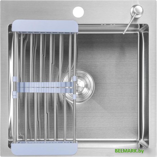 Кухонная мойка Saniteco 5050 (с сифоном, дозатором и коландером) - фото