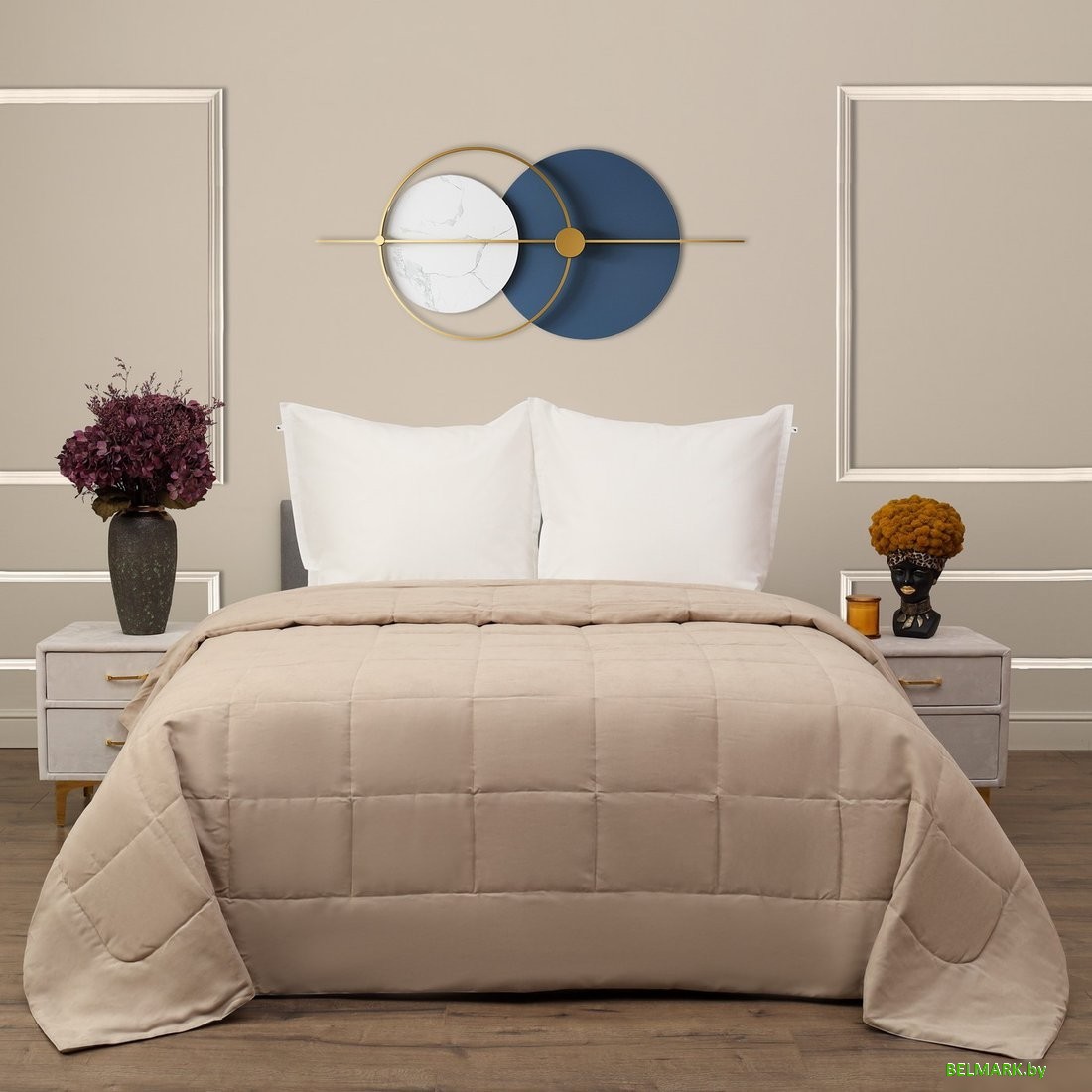 Набор текстиля для спальни Sofi De MarkO Доминико 160x220 Пок-Дом-160х220сб (светло-бежевый) - фото