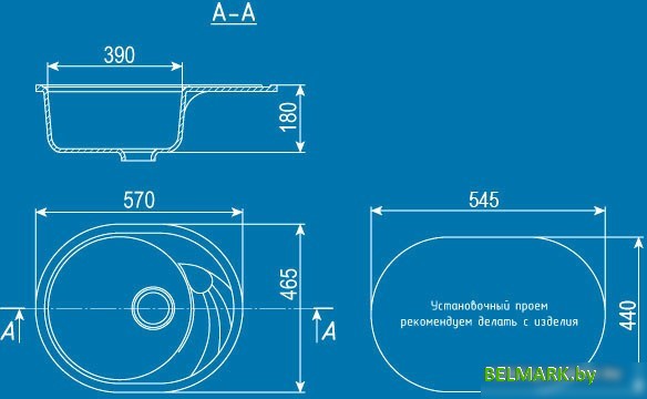 Кухонная мойка Ulgran U-403 (темно-серый) - фото2