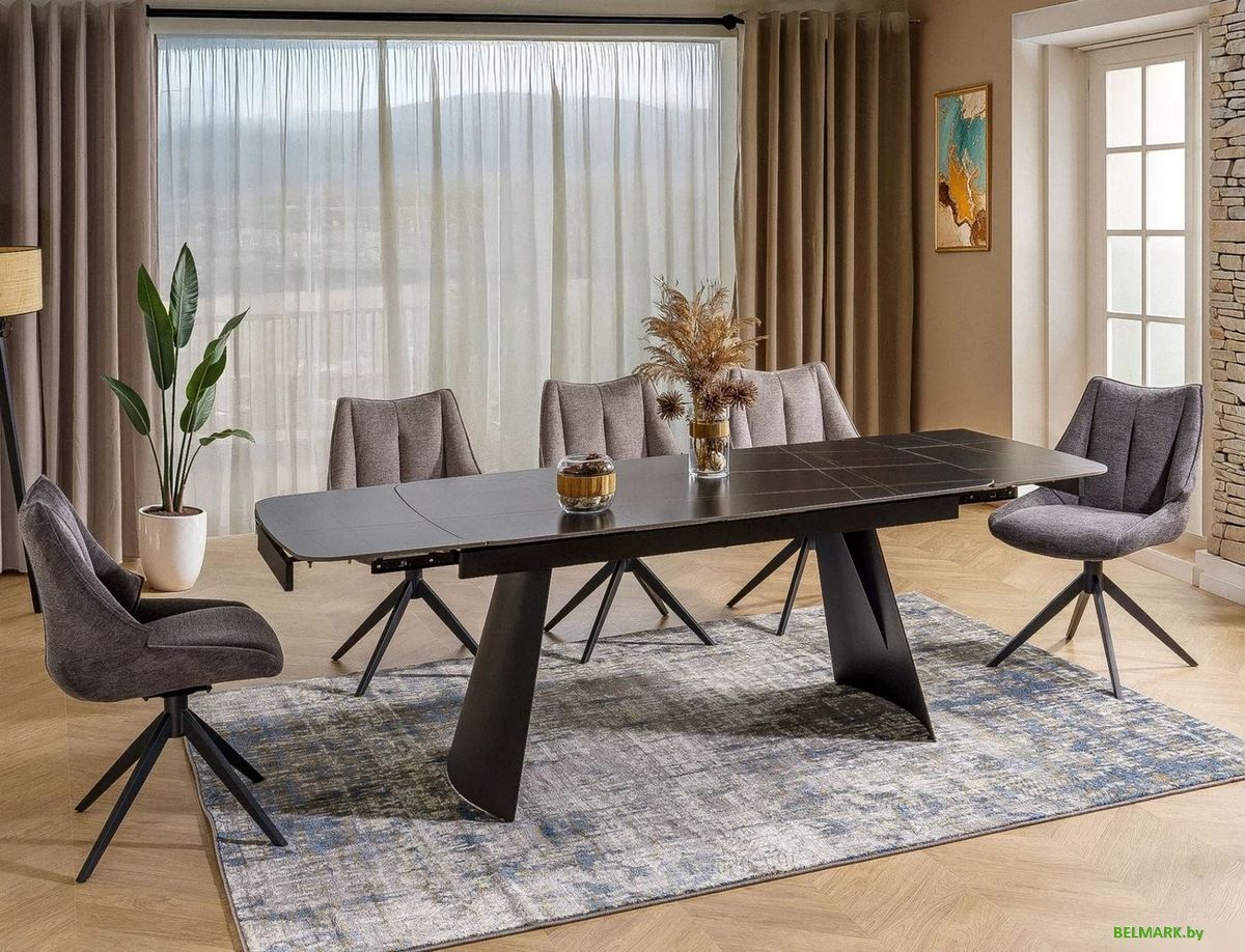 Кухонный стол Signal Bacardi 160-240/90 (черный/черный) - фото2