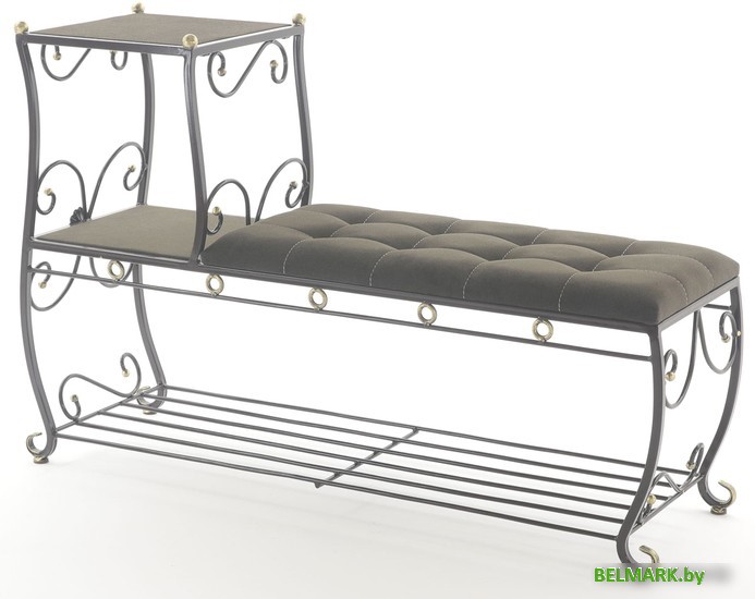 Банкетка AMC 8(1200)22 с этажеркой (коричневый/венге) - фото