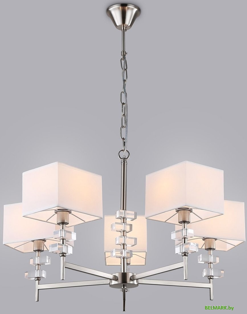 Подвесная люстра Ambrella LH71321/5 SN/WH (никель/белый) - фото