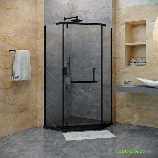Душевой уголок RGW HO-081B 100x100 (черный/матовое) - фото