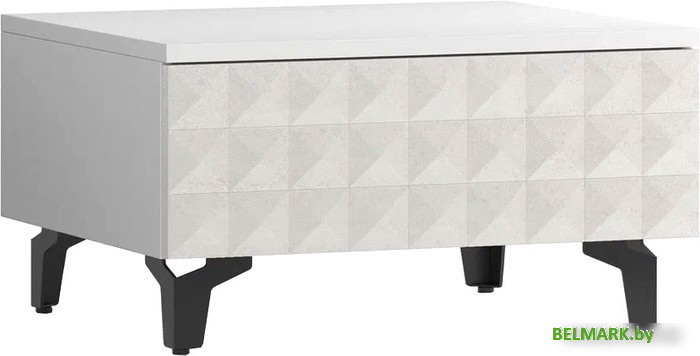 Консольный стол Shtabe Simple 7001 эко (травертин/белый/черный) - фото