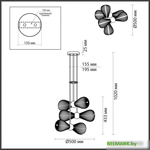 Подвесная люстра Odeon Light Elica 5402/6 - фото2