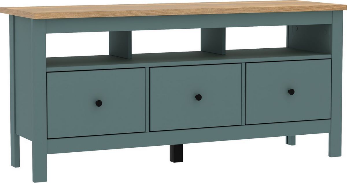 Тумба Mio Tesoro Сага 3 ящика 2.08.03.090.16 (темно-бирюзовый/ясень) - фото