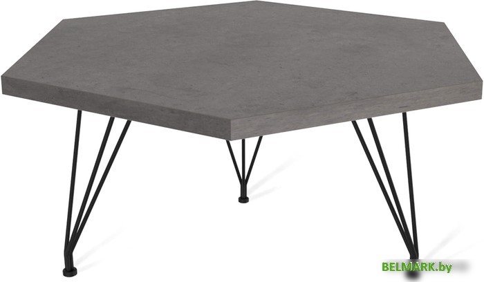 Журнальный столик Sheffilton SHT-TU29/H36/TT20 ЛДСП 70 (черный муар/бетон чикаго темно-серый) - фото