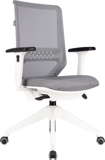 Офисное кресло Бюрократ MC-W611NL (серый TW-04/ткань 38-417/пластик белый) - фото
