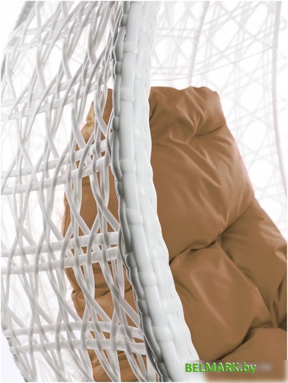 Подвесное кресло M-Group Для двоих Люкс 11510101 (белый ротанг/бежевая подушка) - фото2