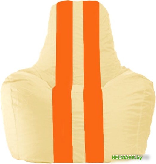Кресло-мешок Flagman Спортинг С1.1-143 (светло-бежевый/оранжевый) - фото