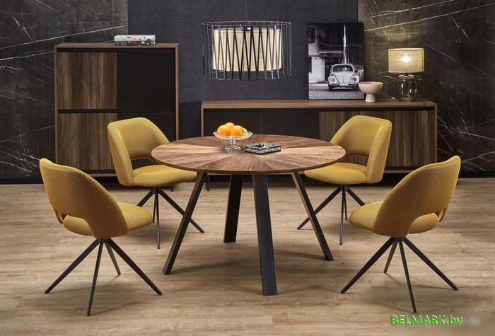 Кухонный стол Halmar Danilo 120/74/65 (орех/черный) - фото