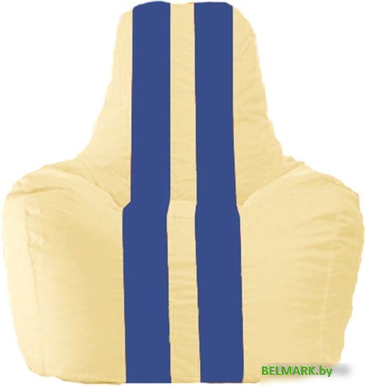 Кресло-мешок Flagman Спортинг С1.1-139 (светло-бежевый/синий) - фото