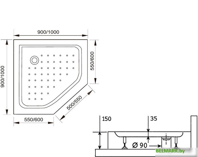 Душевой поддон RGW LUX/TN-TR 16180500-41 100x100 - фото2