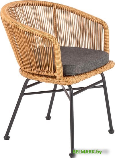 Стул с подлокотниками Halmar K400 (натуральный/серый) - фото