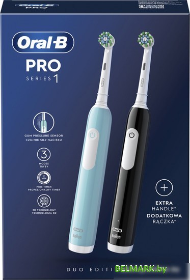 Комплект зубных щеток Oral-B Pro Series 1 D305.523.3H (2 шт, черный/бирюзовый) - фото2