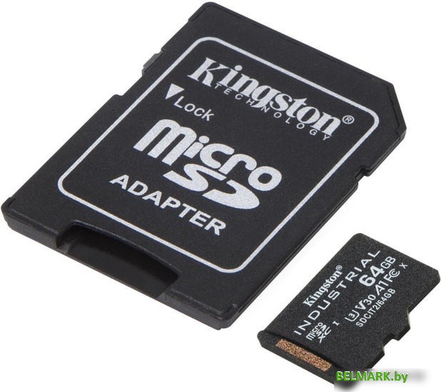 Карта памяти Kingston Industrial microSDHC SDCIT2/64GB 64GB (с адаптером) - фото2