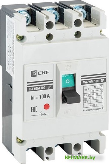 Выключатель нагрузки EKF PROxima ВА-99М 100/63А 3P 35кА mccb99-100-63m - фото