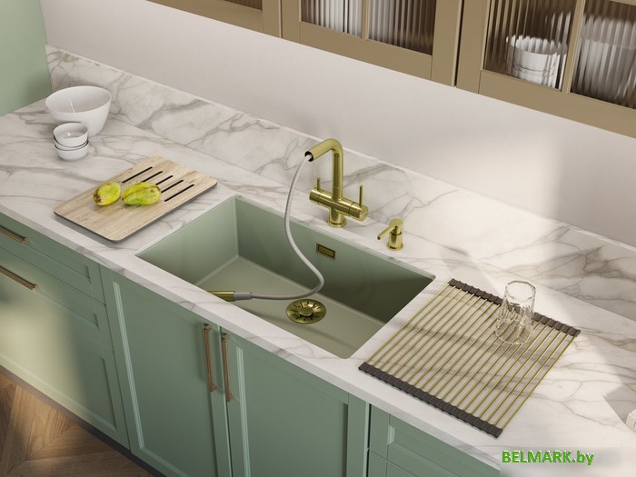 Дозатор для жидкого мыла Omoikiri OM-04 LG (светлое золото) - фото2