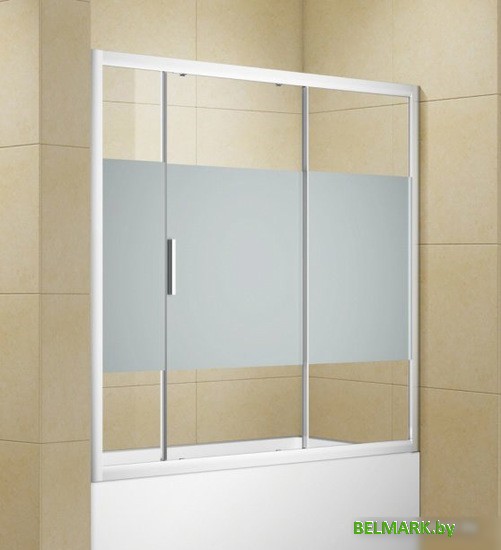 Стеклянная шторка для ванны Aquanet Practic AE10-B-175H150U-CP (прозрачное стекло/шелкография) - фото