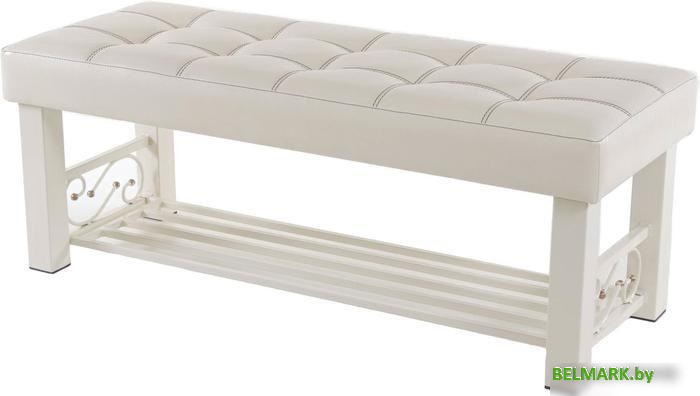 Банкетка AMC Lux 5 с полкой кожзам бежевый/бежевый/бежевый 5.1Б120333 - фото